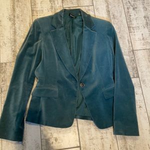 Teal velvet blazer